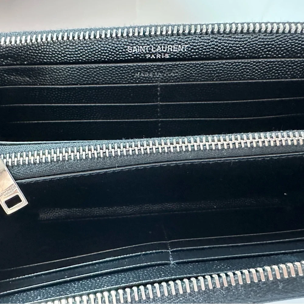 YSL Monogram Zip Wallet Black - Picture 3 of 7